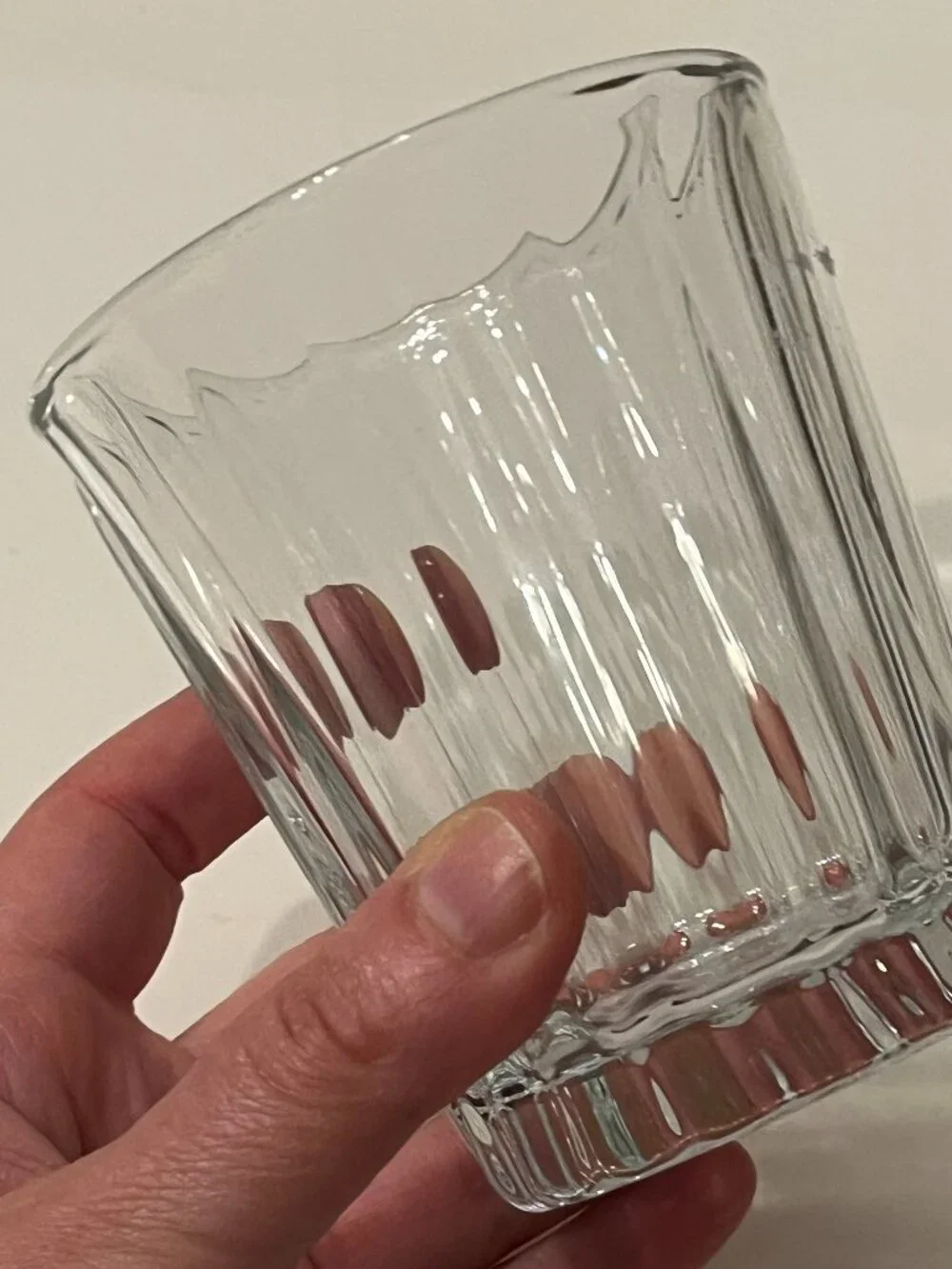 La Rochere France Onde Clear Glass 11.8 oz Water Tumbler Wave Design 648901 NWT